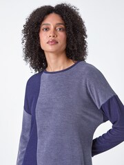 Roman Blue Colour Block Stretch Jumper Dress - Image 5 of 5