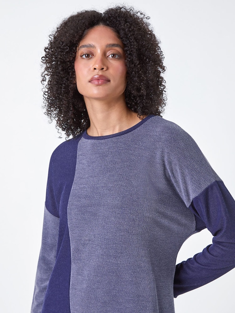 Roman Blue Colour Block Stretch Jumper Dress - Image 5 of 5 Roman Blue Colour Block Stretch Jumper Dress - Image 5 of 5