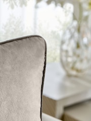 Silver Matte Velvet Contrast Pipe 50 x 50cm Cushion - Image 3 of 5