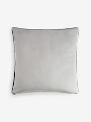 Silver Matte Velvet Contrast Pipe 50 x 50cm Cushion - Image 5 of 5
