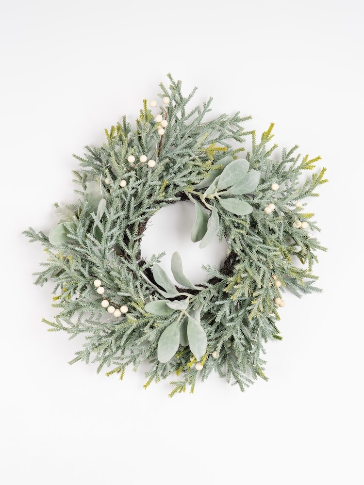 Scottish Everlastings Ltd Green Artificial Pre-lit Frosted Wreath - Image 3 of 3 Scottish Everlastings Ltd Green Artificial Pre-lit Frosted Wreath - Image 3 of 3