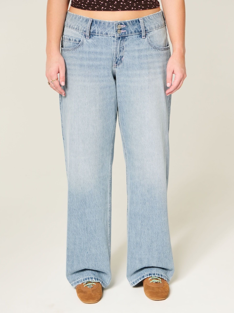 Hollister Blue Low Rise Baggy Jeans - Image 2 of 5 Hollister Blue Low Rise Baggy Jeans - Image 2 of 5