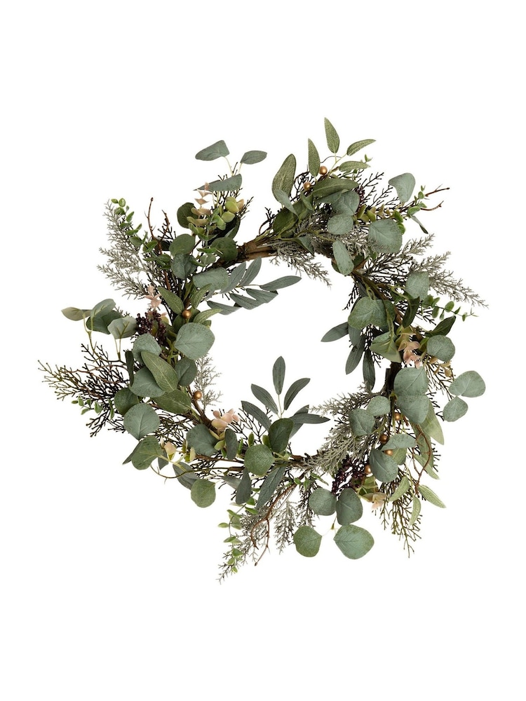 Scottish Everlastings Ltd Green Artificial Rustic Eucalyptus Wreath - Image 3 of 3 Scottish Everlastings Ltd Green Artificial Rustic Eucalyptus Wreath - Image 3 of 3