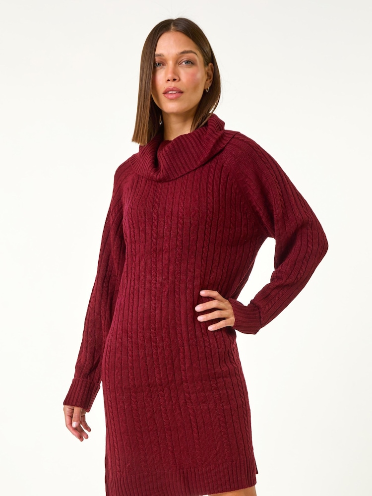 Buy Roman Red Roll Neck Knitted Jumper Dress from Next USA