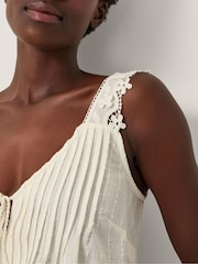 Monsoon Cream Celia Lace Pintuck Cami Top - Image 3 of 6