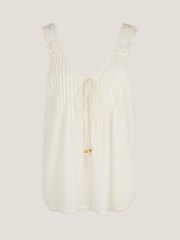 Monsoon Cream Celia Lace Pintuck Cami Top - Image 6 of 6