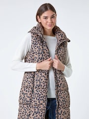 Roman Animal Print Longline Hooded Gilet - Imagem 4 de 5