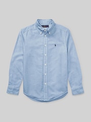 Polo Ralph Lauren Blue Oxford Logo Shirt - Image 1 of 3