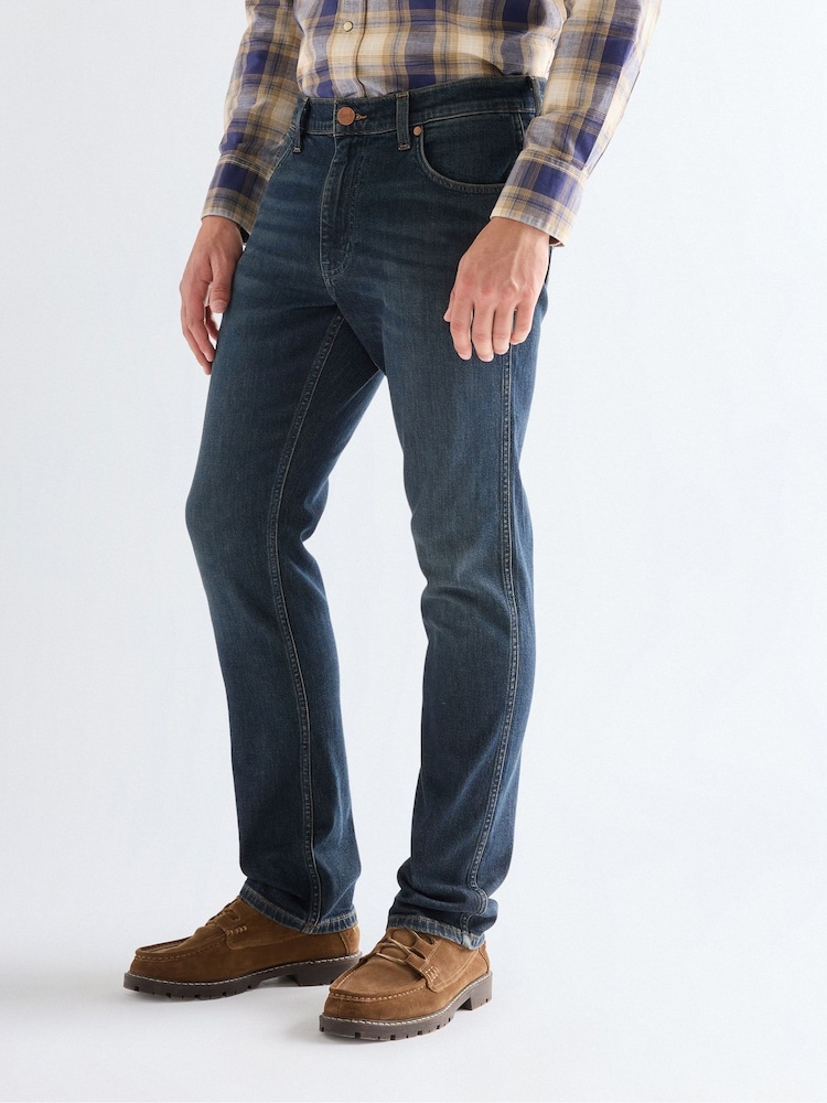 Wrangler Blue Greensboro Straight Fit Jeans - Image 1 of 8
