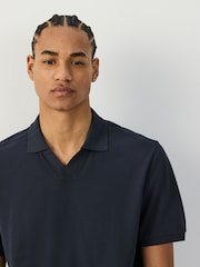 Navy Short Sleeve Pique Polo Shirt - Image 4 of 8