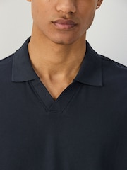 Navy Short Sleeve Pique Polo Shirt - Image 5 of 8