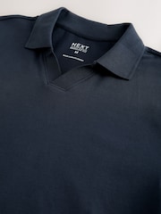 Navy Short Sleeve Pique Polo Shirt - Image 7 of 8