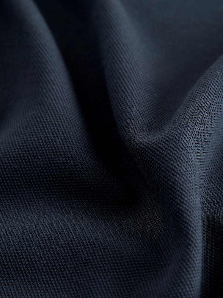 Navy Short Sleeve Pique Polo Shirt - Image 8 of 8