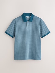 Blue Check Pattern Polo Shirt - Image 5 of 7