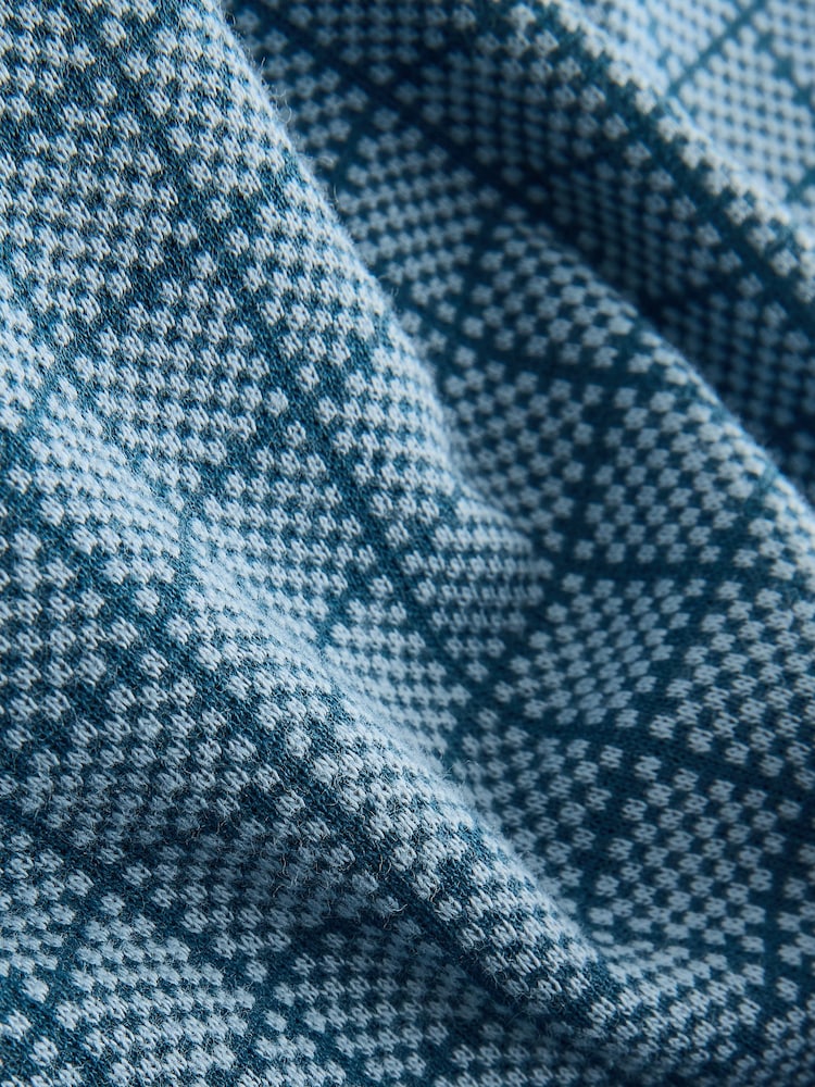 Blue Check Pattern Polo Shirt - Image 7 of 7