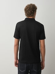 Black Smart Jaquard Polo Shirt - Image 4 of 7