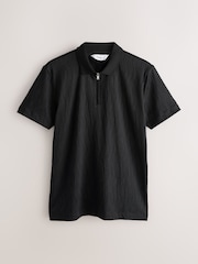 Black Smart Jaquard Polo Shirt - Image 5 of 7