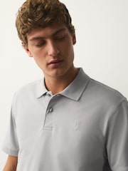 Grey Regular Fit Short Sleeve Pique Polo Shirt - Image 5 of 8