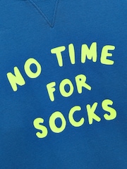 Joules Kids' Sundaze Blue Slogan Crew Neck Sweatshirt - Image 3 of 5