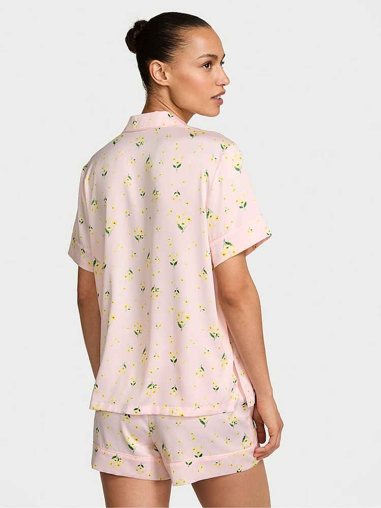 Victoria's Secret Pink Bouquet Satin Short Pyjamas Set - Image 2 of 2