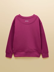 Joules Kids' Sundaze Purple Slogan Crew Neck Sweatshirt - Image 2 of 5