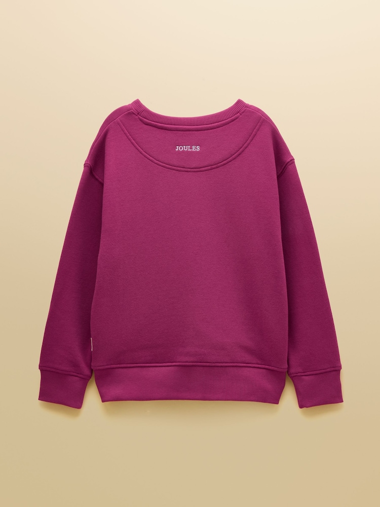Joules Kids' Sundaze Purple Slogan Crew Neck Sweatshirt - Image 2 of 5 Joules Kids' Sundaze Purple Slogan Crew Neck Sweatshirt - Image 2 of 5