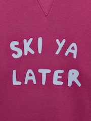 Joules Kids' Sundaze Purple Slogan Crew Neck Sweatshirt - Image 3 of 5