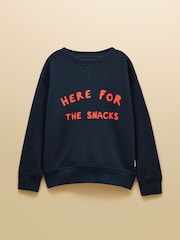 Joules Kids' Sundaze Navy Slogan Crew Neck Sweatshirt - Image 1 of 5