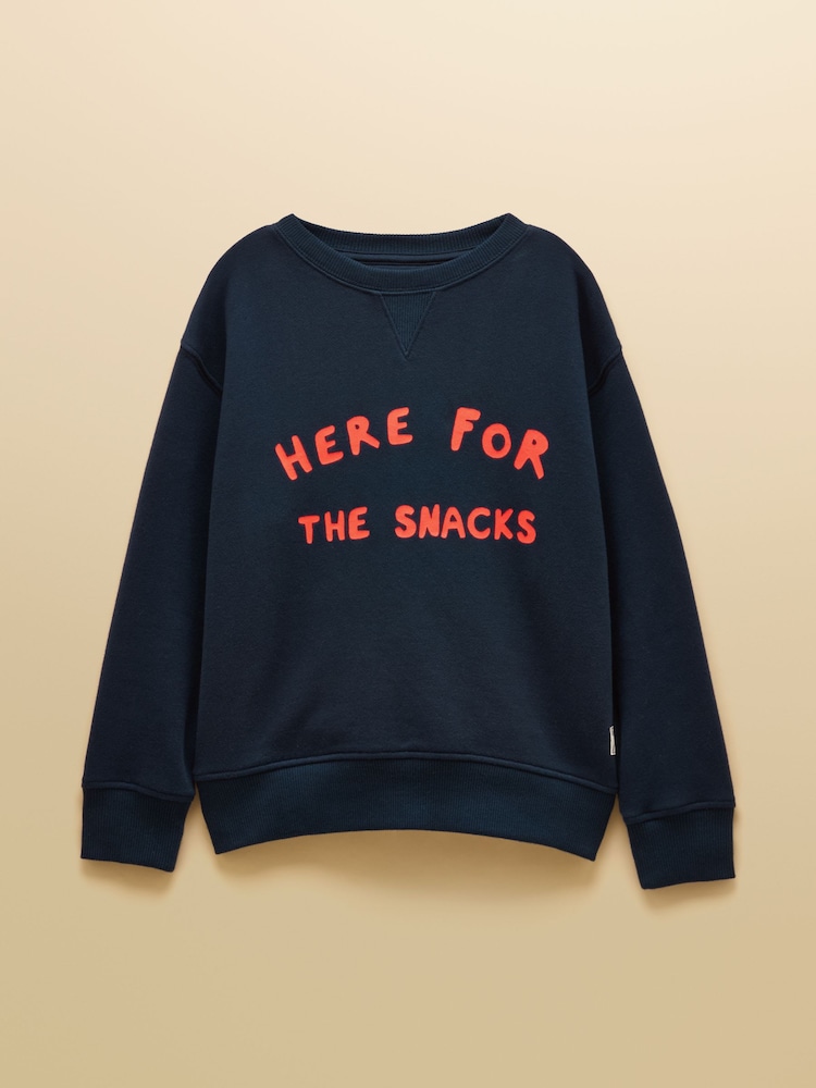 Joules Kids' Sundaze Navy Slogan Crew Neck Sweatshirt - Image 1 of 5 Joules Kids' Sundaze Navy Slogan Crew Neck Sweatshirt - Image 1 of 5