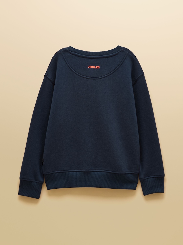 Joules Kids' Sundaze Navy Slogan Crew Neck Sweatshirt - Image 2 of 5 Joules Kids' Sundaze Navy Slogan Crew Neck Sweatshirt - Image 2 of 5