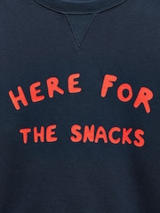 Joules Kids' Sundaze Navy Slogan Crew Neck Sweatshirt - Image 3 of 5