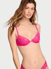 Victoria's Secret Enchanted Pink Unlined Sheer Stripe Bra - Image 1 of 3