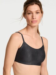 Victoria's Secret Dark Smoke Grey Shine Logo Comfort Low Support Sports Bra - Image 1 of 3