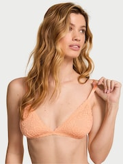 Victoria's Secret Sunlit Apricot Orange Lace Triangle Bralette - Image 1 of 2
