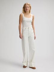 Lee White Stella Wide Leg Jeans - Image 3 of 7