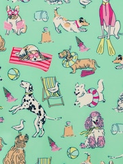 Joules Girls' Green Dogs Long Sleeve Sunsafe Swimsuit - Image 5 of 5