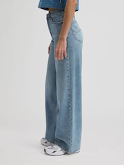 Lee Navy Blue Stella Wide Leg Jeans - Image 4 of 5