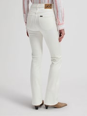 לבן - Lee מכנסי ג'ינס בגזרת שוקיים מתרחבת, דגם Breese - תמונה 2 מתוך 6