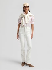 לבן - Lee מכנסי ג'ינס בגזרת שוקיים מתרחבת, דגם Breese - תמונה 4 מתוך 6