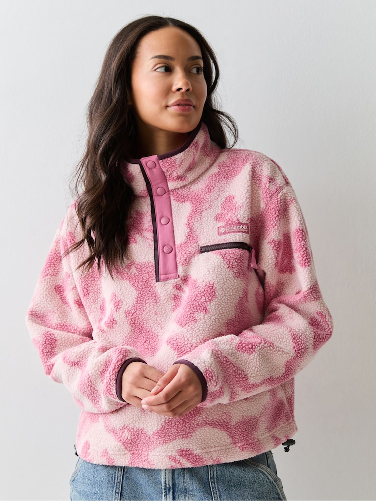 Columbia Pink Helvetia™ II Printed Cropped Half Snap Fleece - Image 1 of 5