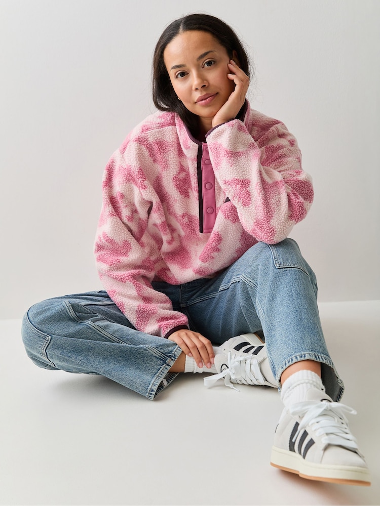 Columbia Pink Helvetia™ II Printed Cropped Half Snap Fleece - Image 2 of 5