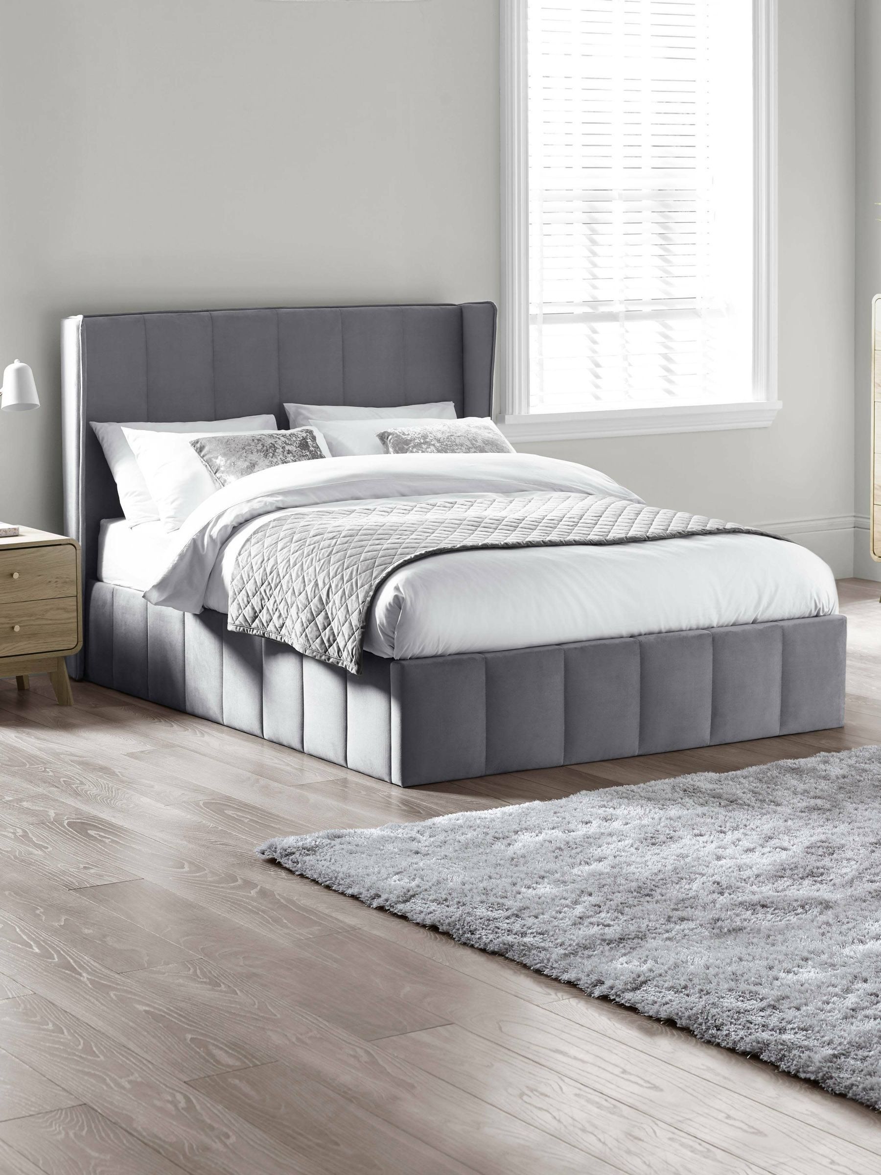 Julian Bowen Katie Grey Fabric Ottoman Bed Frame - 5ft King Size - Image 4