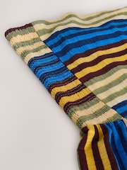 Blue Stripe Bandeau Wide Leg Jersey Jumpsuit - Image 7 of 8