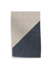 Nina Campbell Natural and Indigo Blue Piping Moore Combo Upholstery Swatch - Image 1 of 1