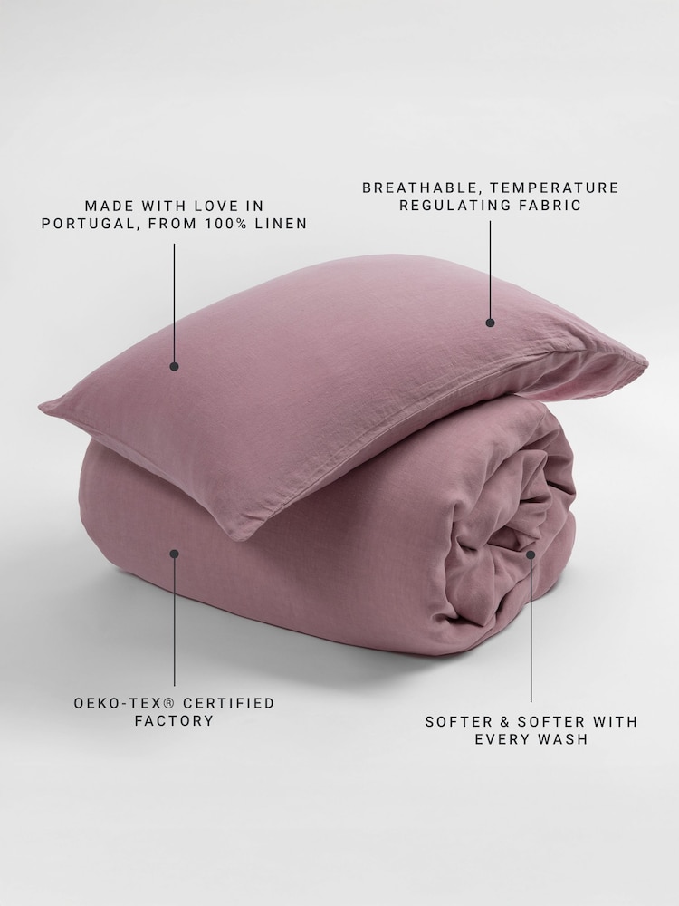 Secret Linen Store Vintage Rose 100% Linen Pillowcase - Image 5 of 5 Secret Linen Store Vintage Rose 100% Linen Pillowcase - Image 5 of 5