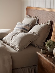 Secret Linen Store Natural 100% Linen Frill Pillowcase - Image 2 of 5