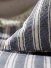 Secret Linen Store French Blue Fred Stripe Brushed Pillowcase - Image 2 of 4