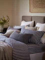 Secret Linen Store French Blue Fred Stripe Brushed Pillowcase - Image 4 of 4
