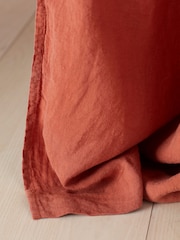 Secret Linen Store Spice 100% Linen Loop Top Slot Header Single Curtains - Image 2 of 3