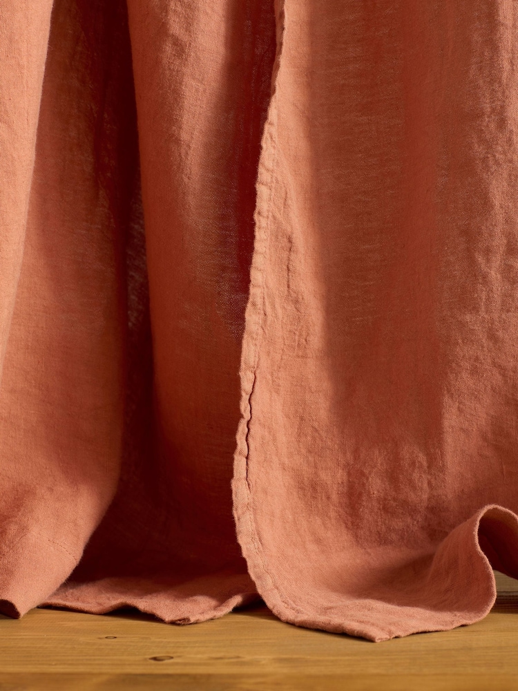 Secret Linen Store Spice 100% Linen Loop Top Slot Header Single Curtain - Image 4 of 4 Secret Linen Store Spice 100% Linen Loop Top Slot Header Single Curtain - Image 4 of 4